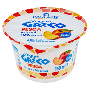 Yogurt greco alla pesca 0%: dolce, cremoso e senza grassi, perfetto per il food service.